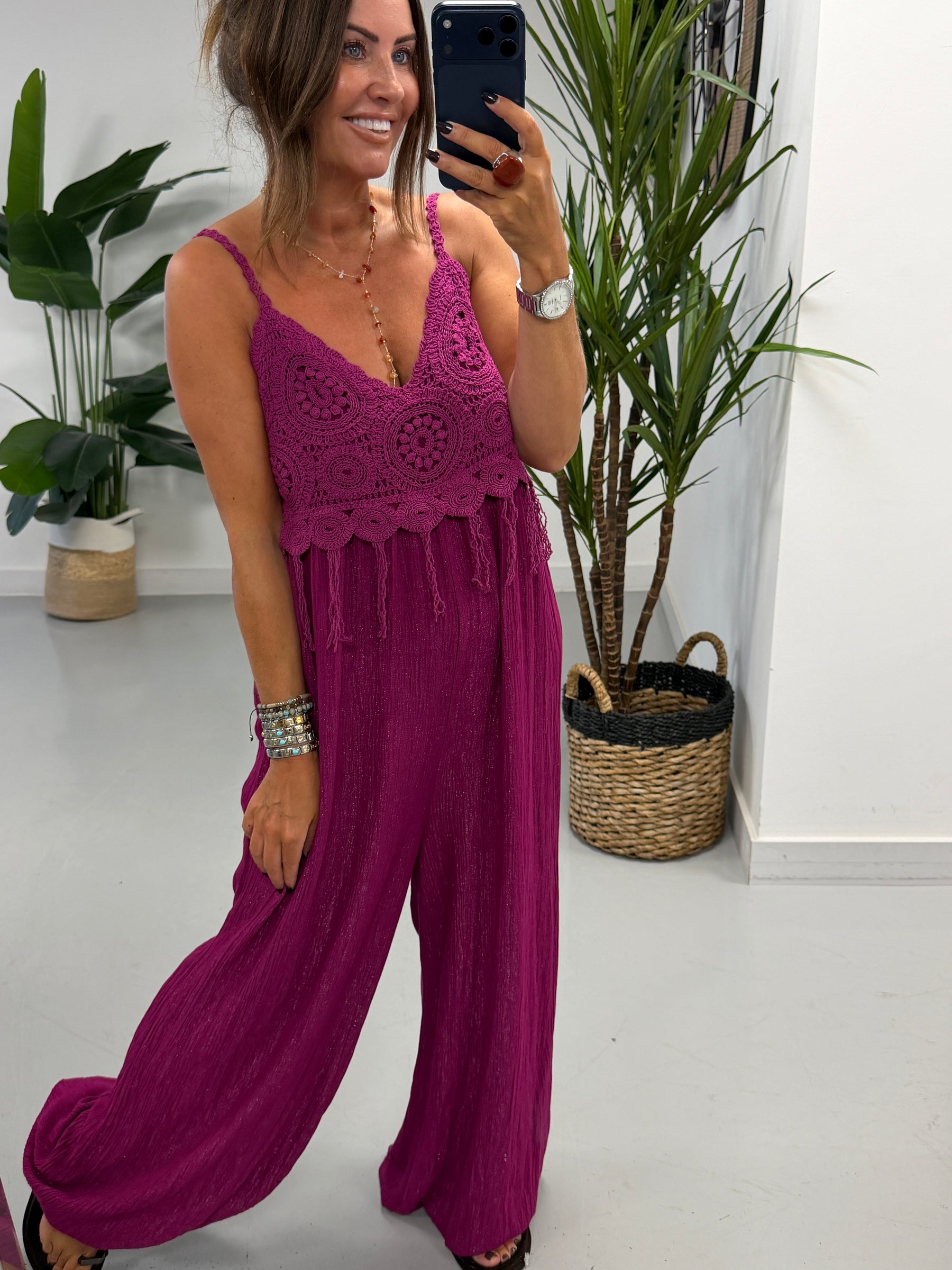 Santorini Bobo Jumpsuit - Wine