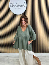 The Linen Mix Hobo Tunic - Khaki