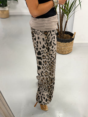 Ali Baba Slouch Pants - Mocha Animal
