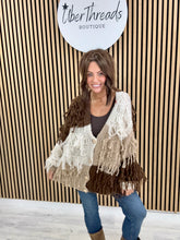 The Shaggy Cardigan - Chocolate/Camel/Cream