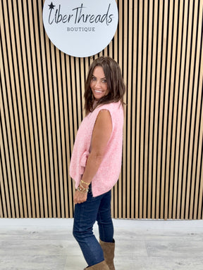 Side Tie Tank - Baby Pink