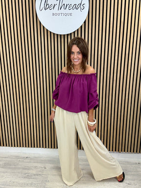 The Wilton Wide Leg Trousers - Buttercream