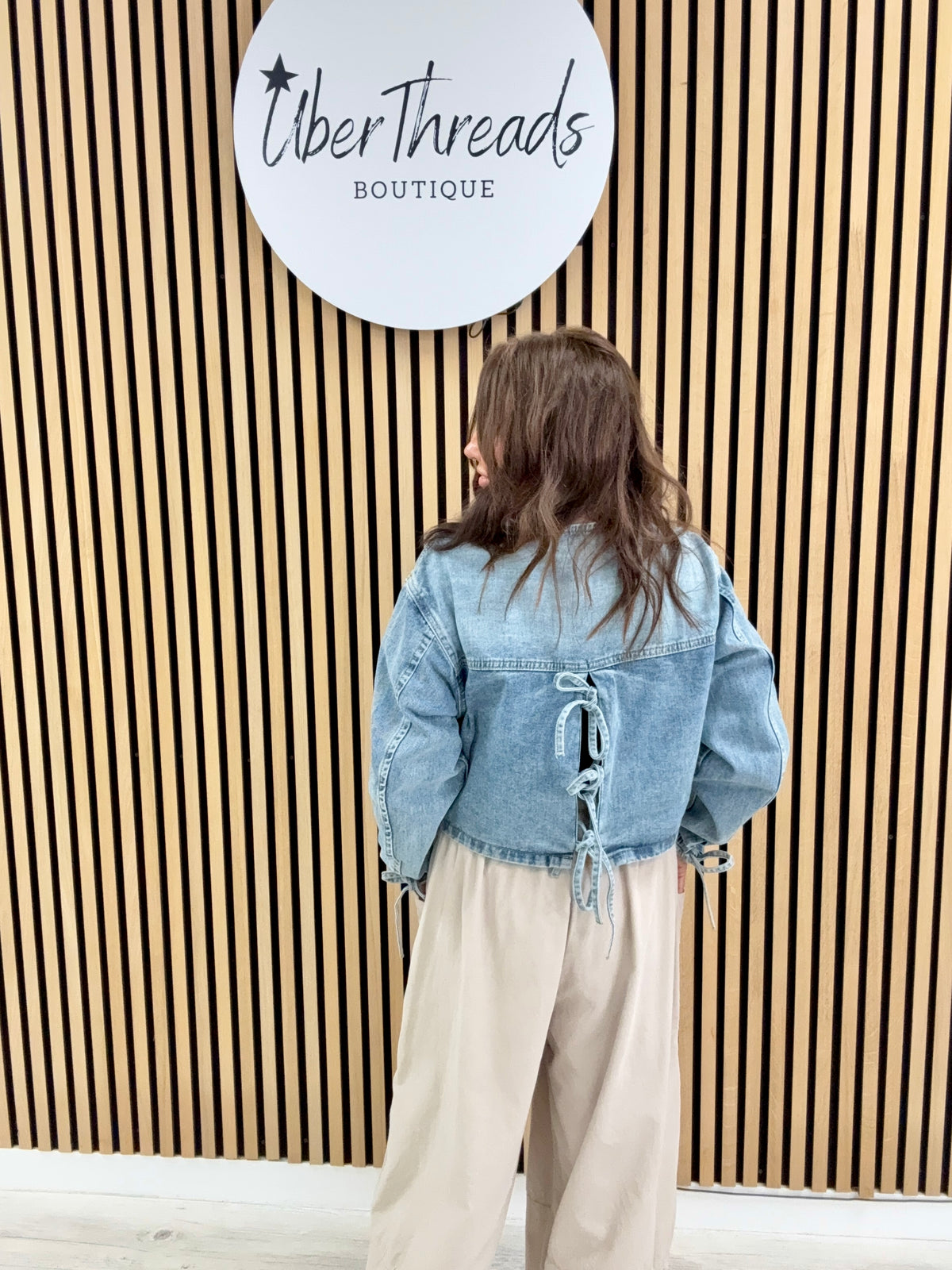 Tie Back Denim Shacket