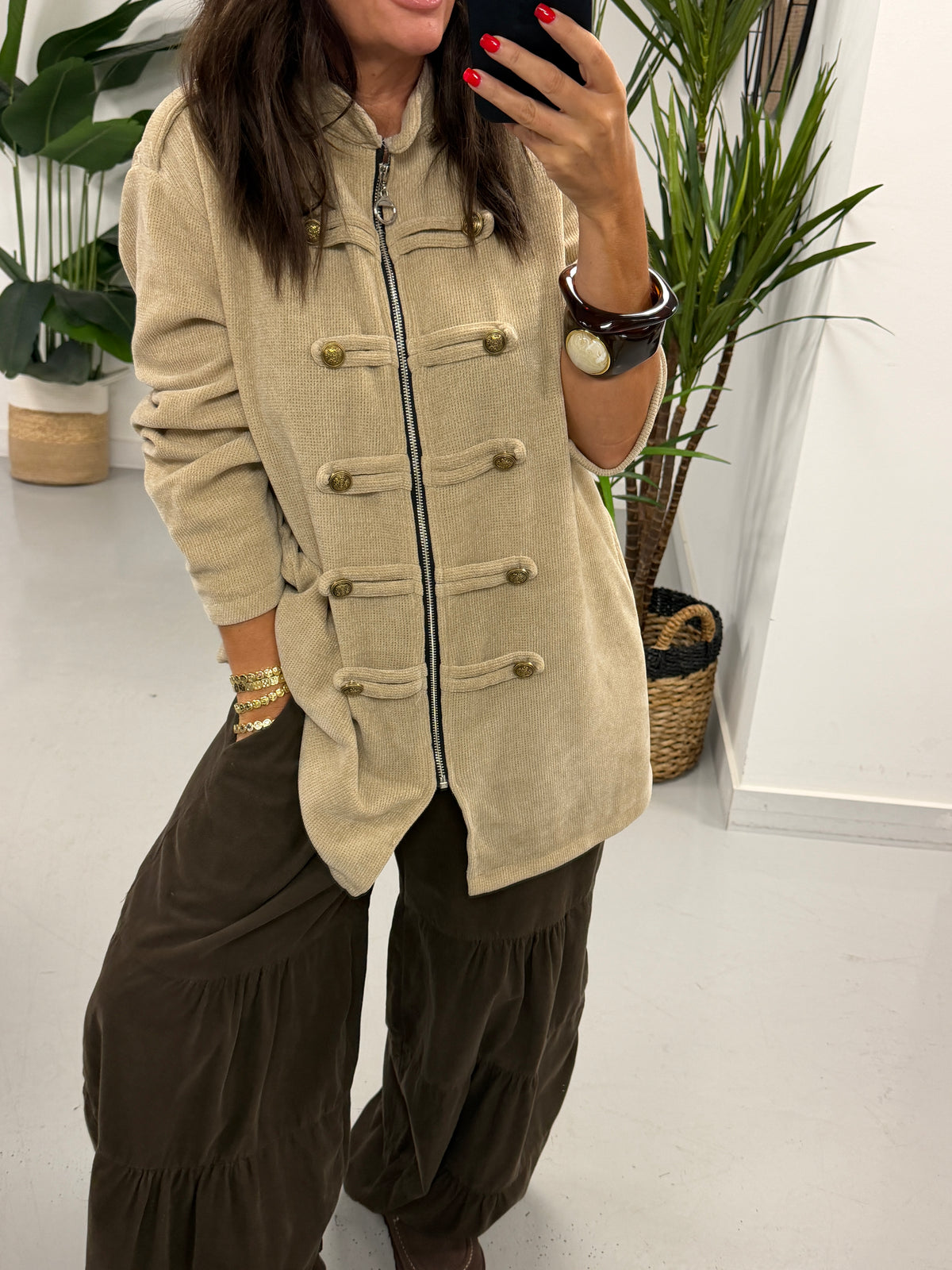 The Big Softie Zip Military Jacket - Cream