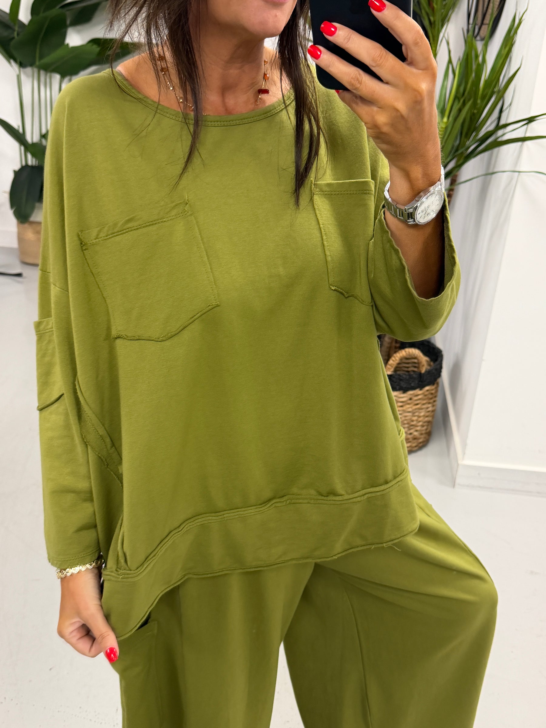The Freestyle UTB Utility Jersey Top - Olive Green