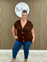 The Knitted Gold Button Waistcoat - Chocolate
