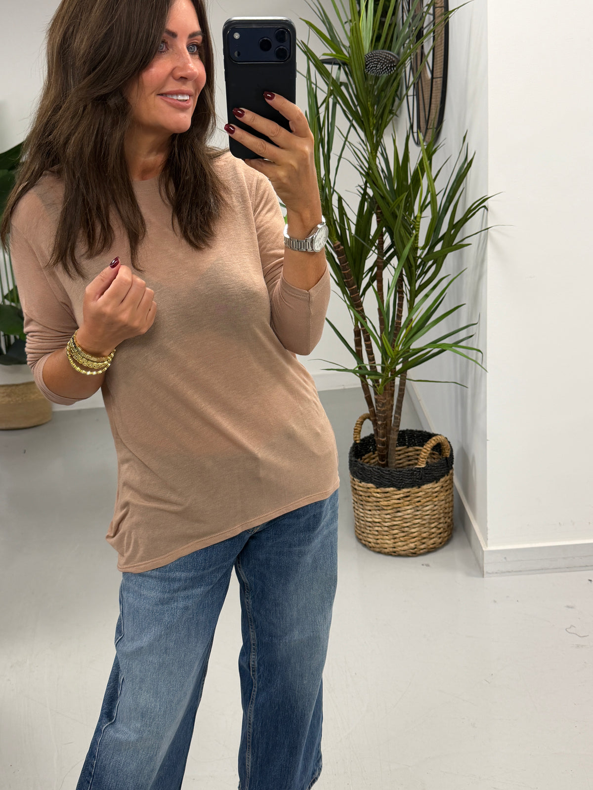 The Cashmere Blend Layering Top - Camel (Size 12-18)