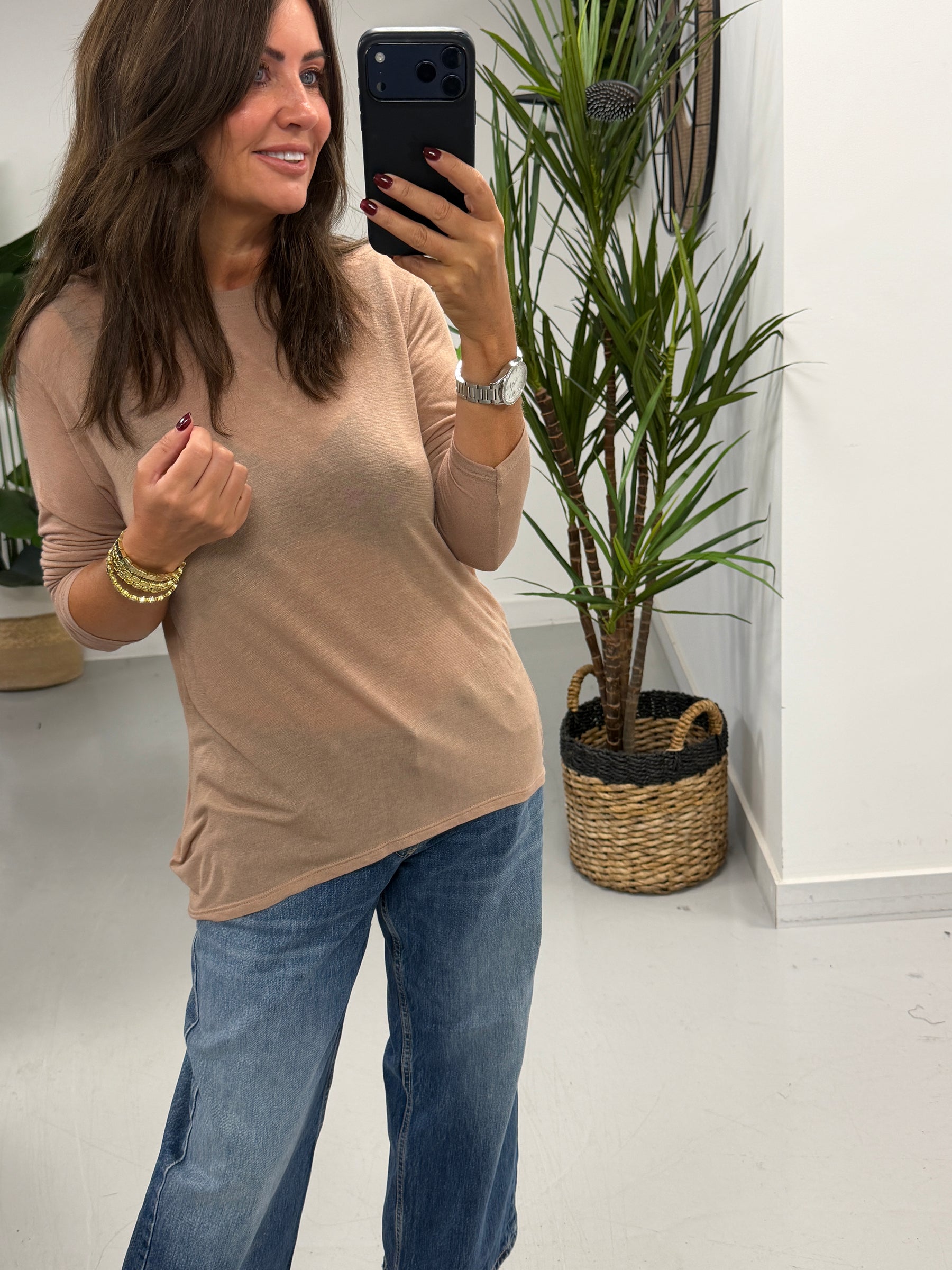 The Cashmere Blend Layering Top - Camel (Size 12-18)