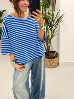 Sugar Rush Stripe Tee - Blue
