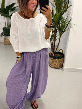 The OG TicToc Crinkle Balloon Trousers - Heather