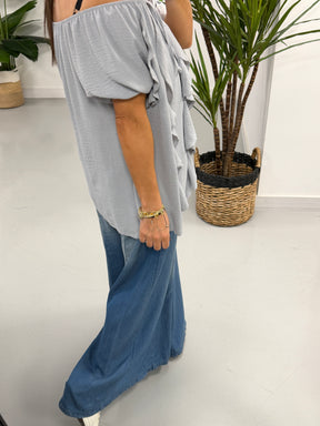 Summer Waterfall Blouse - Grey