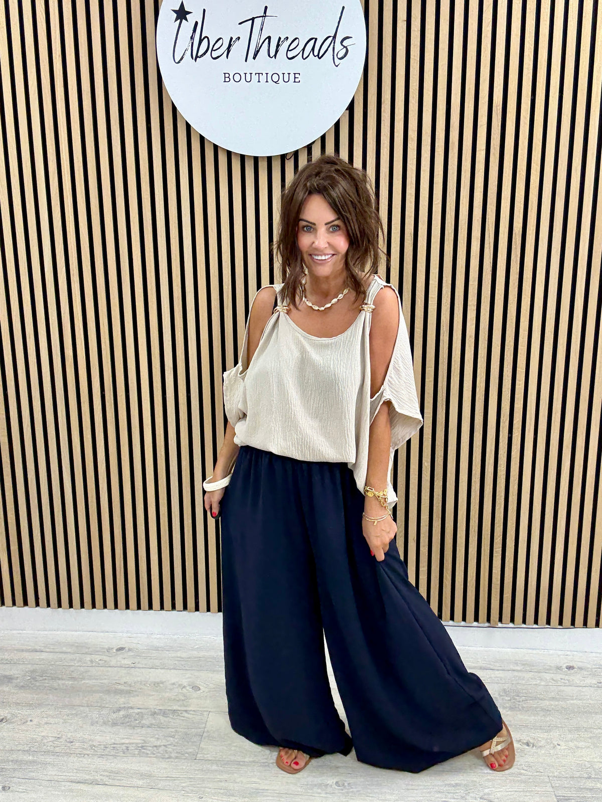 The Classic Palazzo - Navy (Plus)