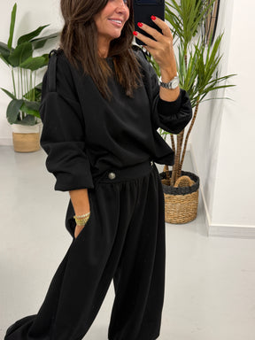 The Soft Touch Military Boxy Sweat - Black