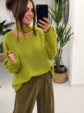 Slash Neck Knit  - Pistachio (Size 10-16)