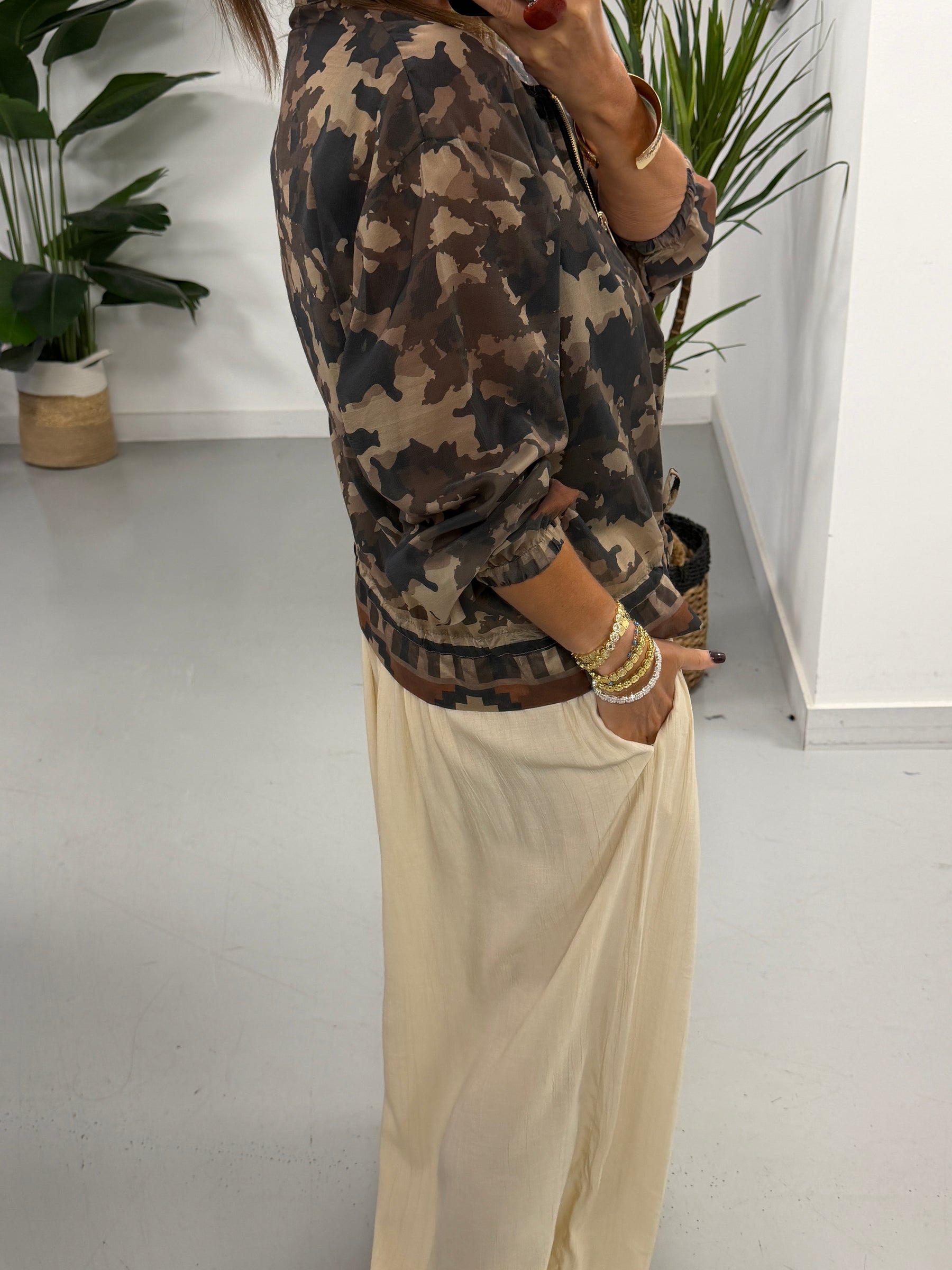 Lightweight Camo Jacket - Chocolate Size 2