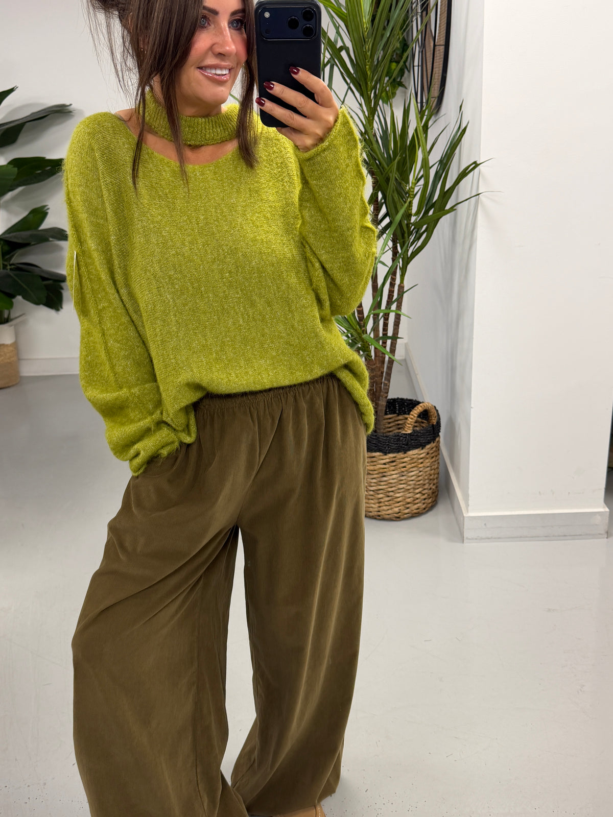 The Balloon Needlecord Trousers - Dark Olive (Size 10-16)