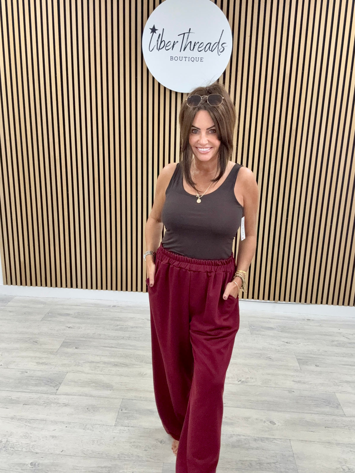 The Charlbury Cocoon Jersey Joggers - Mulberry