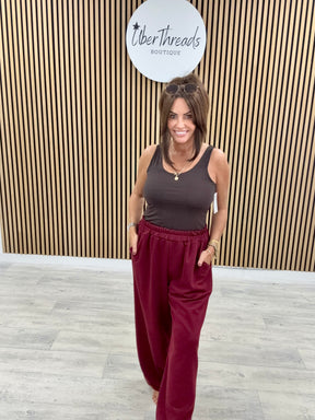 The Charlbury Cocoon Jersey Joggers - Mulberry