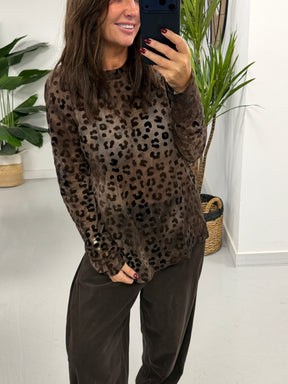 The Cheetah  Mesh - Chocolate (Size 10-16)