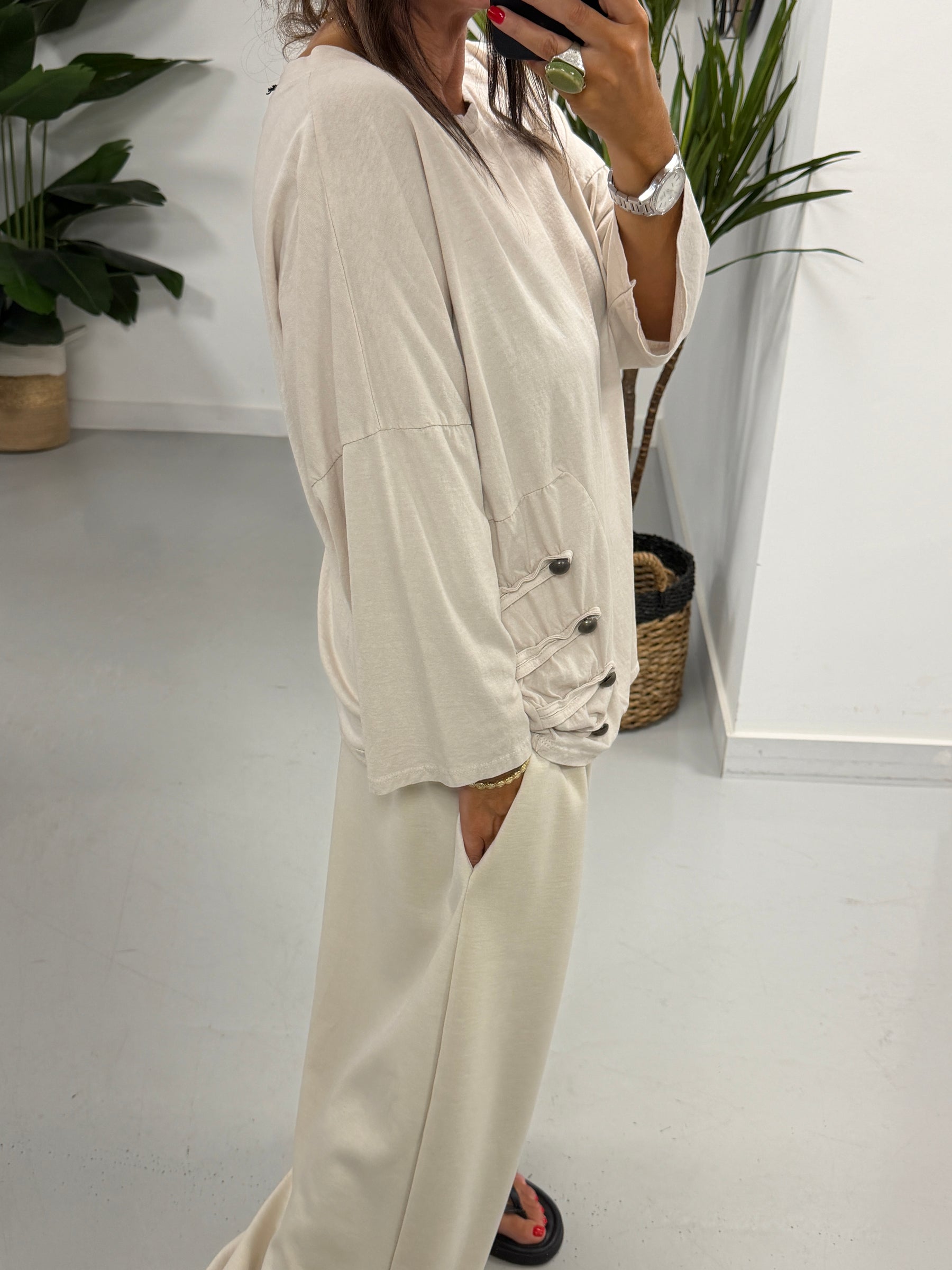 Military Slouch Top Cream