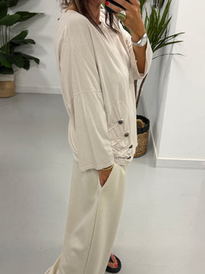Military Slouch Top Cream
