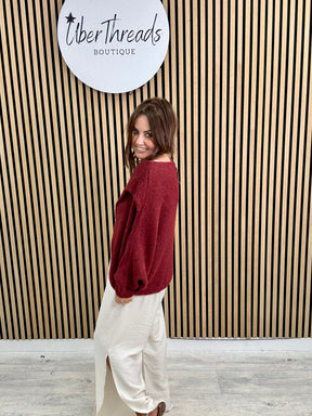 Thats A Wrap Cosy Knit - Mulberry