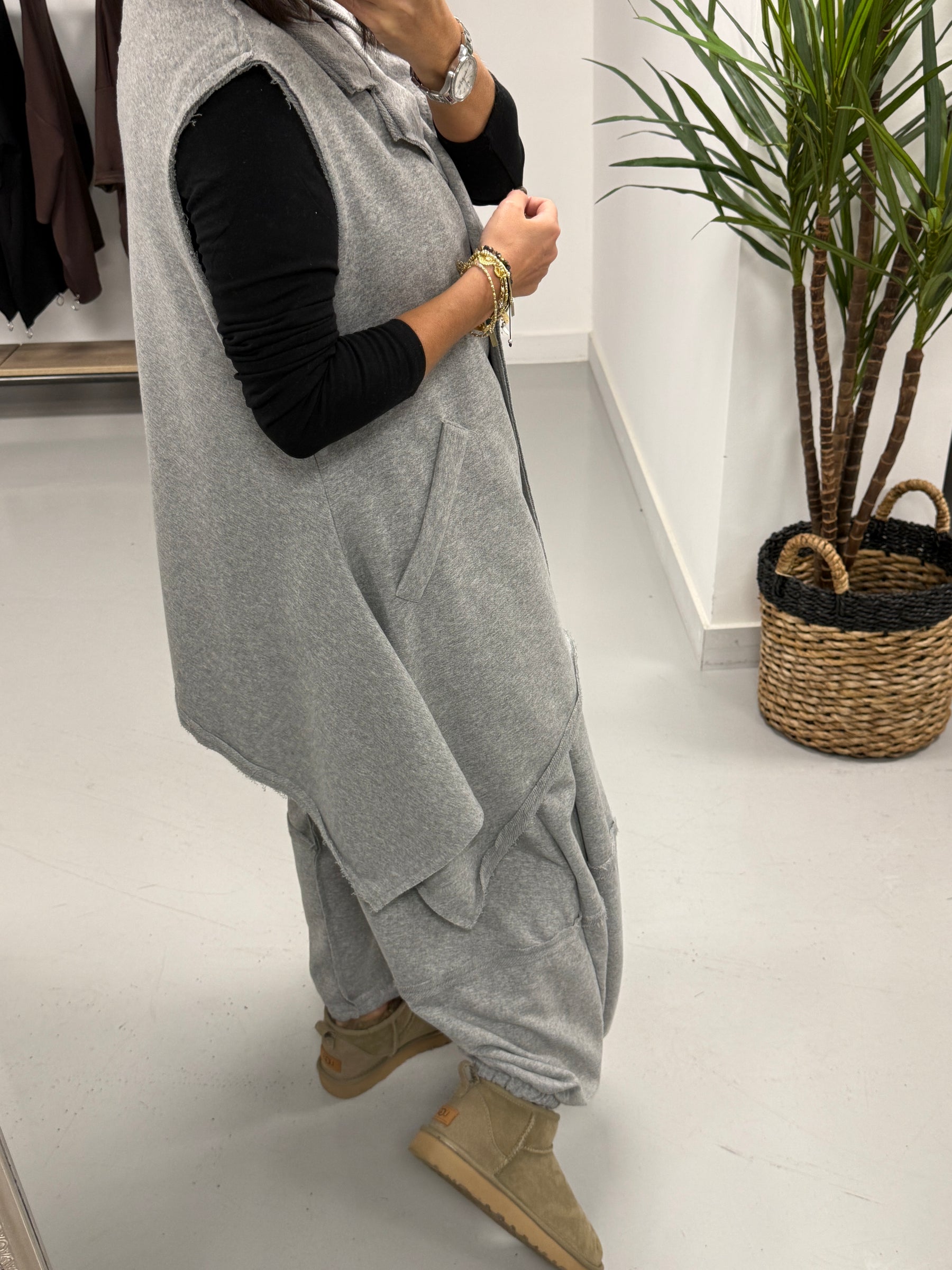 The Deluxe Weekend Collection Deluxe Asymmetric Wasitcoat  - Marl Grey