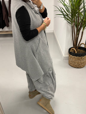 The Deluxe Weekend Collection Deluxe Asymmetric Wasitcoat  - Marl Grey