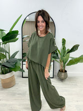 Military Pinstripe Two Piece - Khaki
