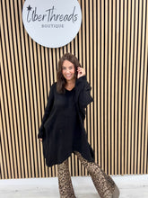 The Oversized Dipped Hem Knit - Black