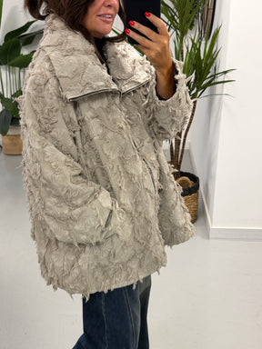 Shelby Shaggy Jacket - Stone