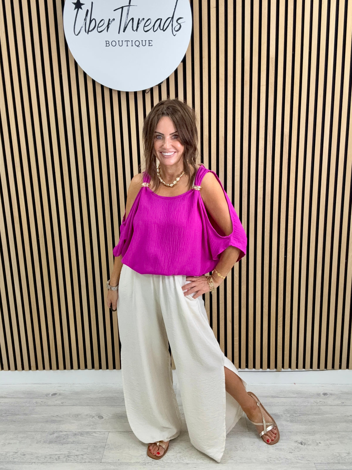 The Calle Cold Shoulder - Magenta