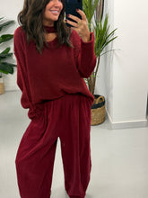 Slash Neck Knit  - Wine (Size 10-16)