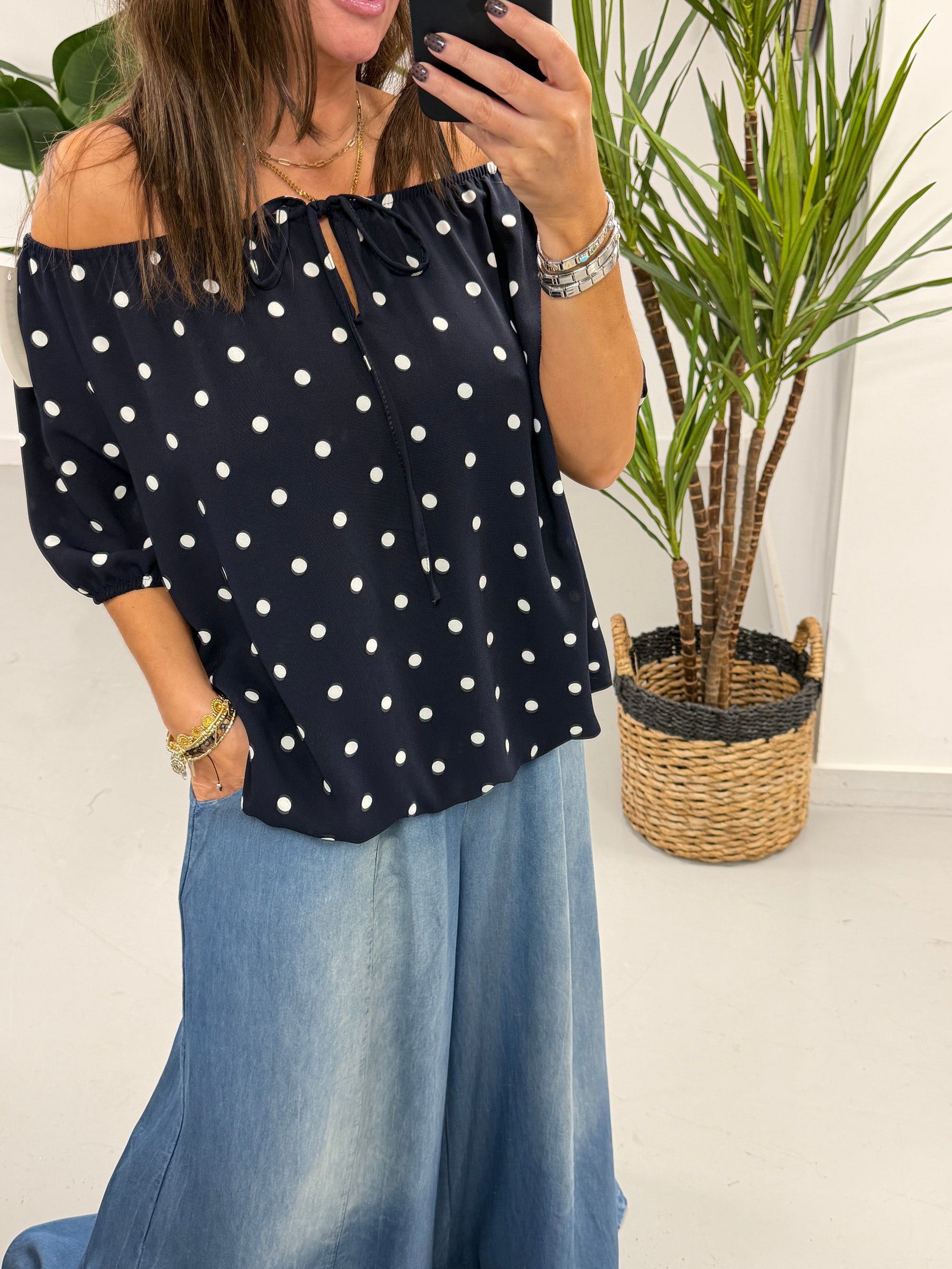 A Spot of Summer Bardot - Navy