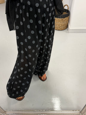 Polka Dot Balloon Pants - Black