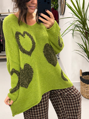 Heart Warmer Soft Knit - Lime