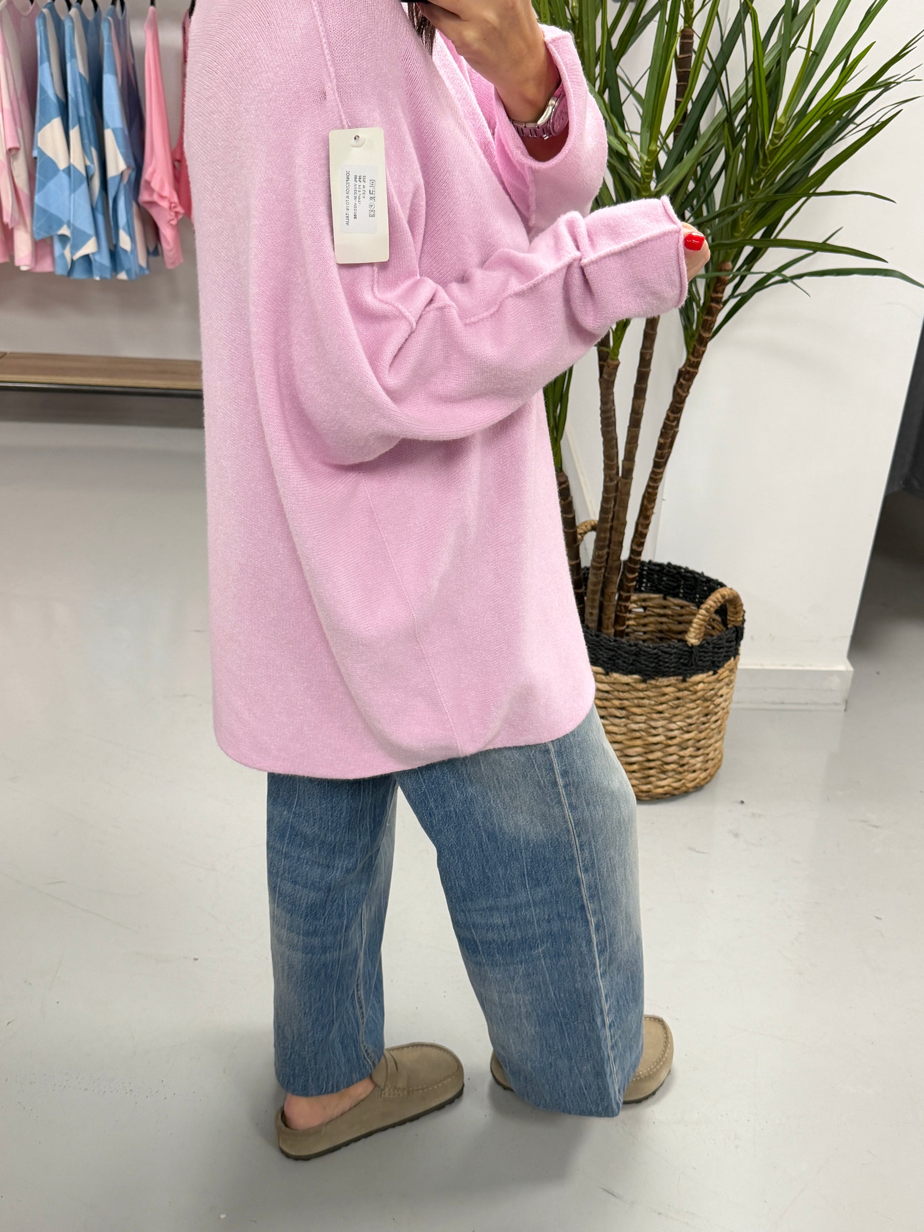 The Chelsea Round Neck Knit - Light Pink