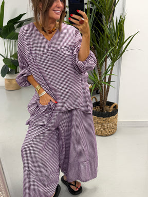 The Vichy Gingham Tunic - Purple
