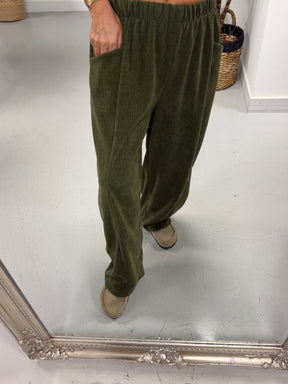 The Charleston Cord Pocket Barrel Trousers - Khaki (Size 12-18)