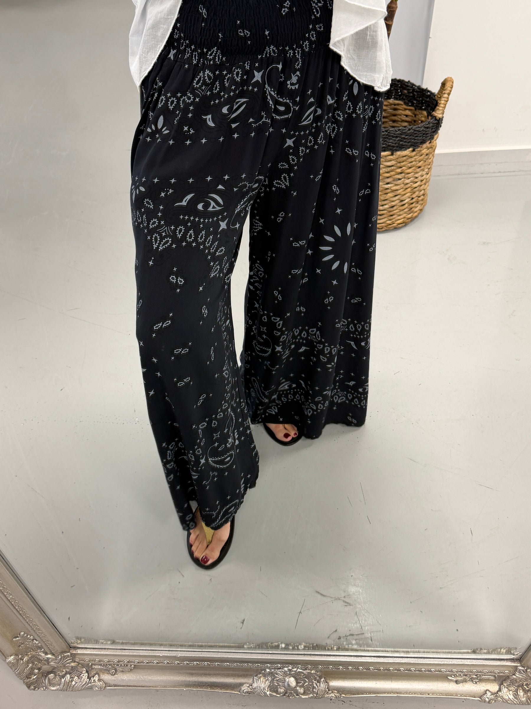 The Paisley Palazzo - Black