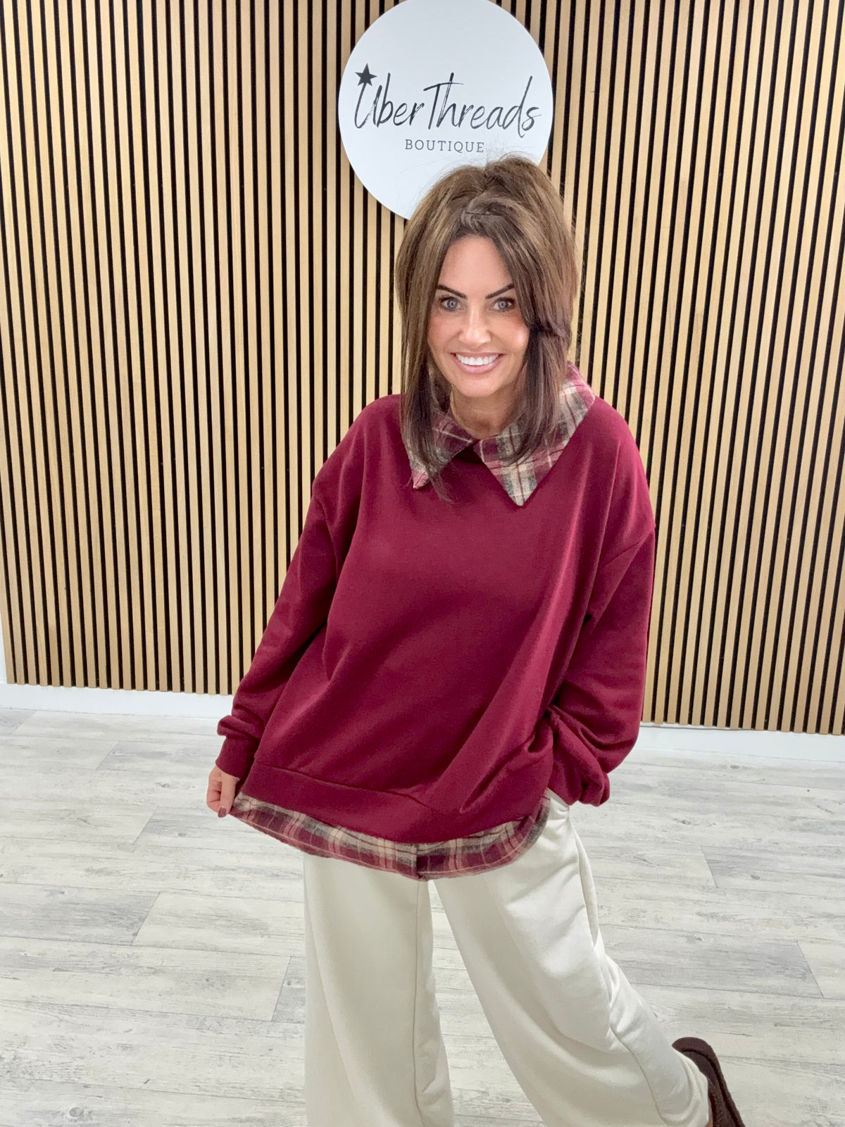 The “Check” Sweat - Mulberry