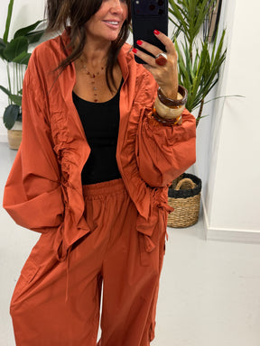 PRE ORDER The Urban Ruched Jacket - Rust