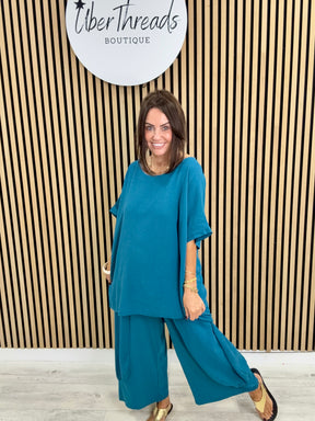 Sahara Split Button Back - Teal