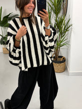 Zeta Otto Stripe Chunky Sleeve Knit - Black (Size 10-18)