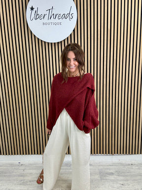 Thats A Wrap Cosy Knit - Mulberry