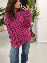 Super Soft Dogtooth Knit - Magenta