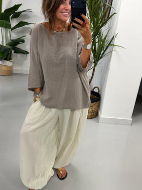 Basic Cotton Top - Taupe
