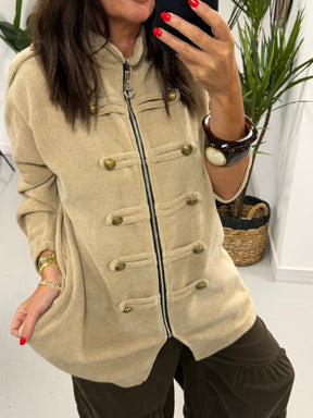 The Big Softie Zip Military Jacket - Cream