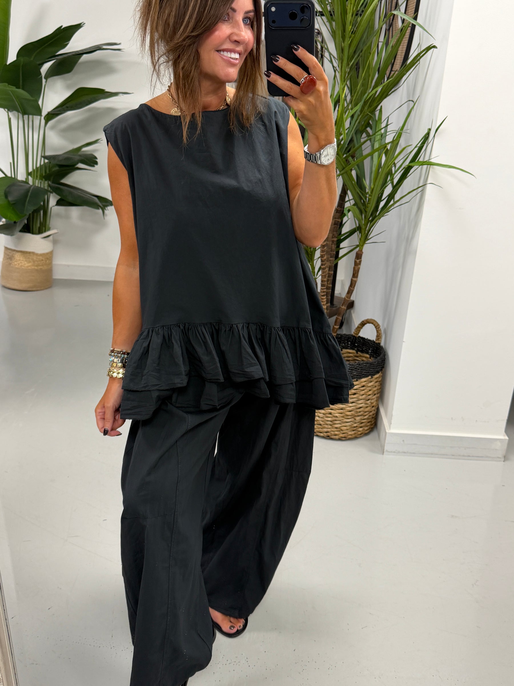 The LuLu Barrel Trouser - Black