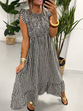 Gingham Midaxi Dress Dress - Chocolate